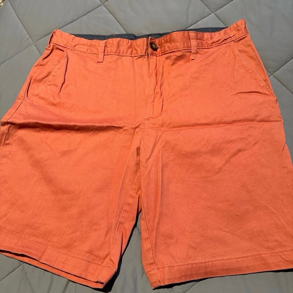 George Orange Flat-Front Men's Shorts